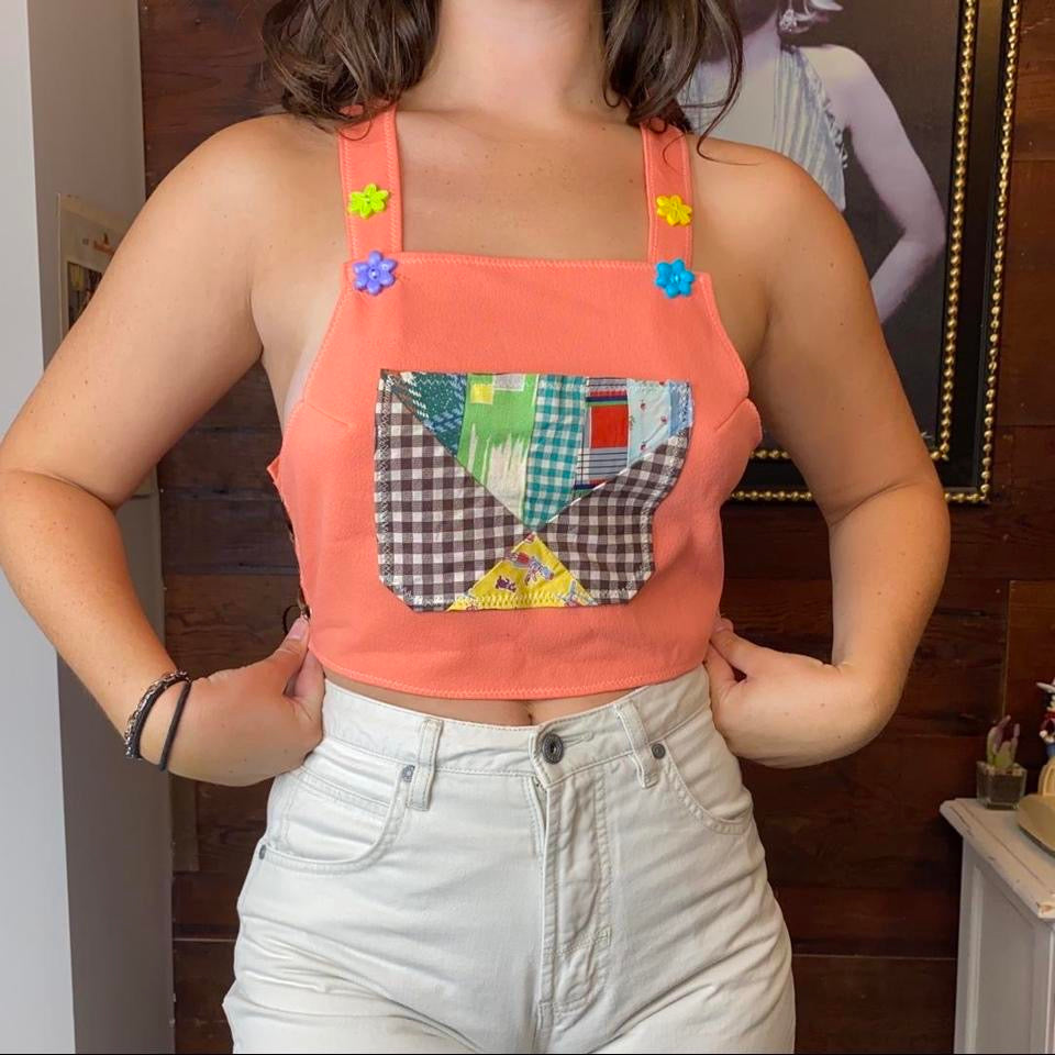 Patchwork overall top