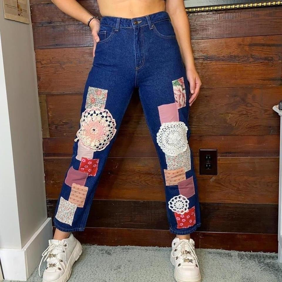 Pretty N Pink Patchwork Jeans