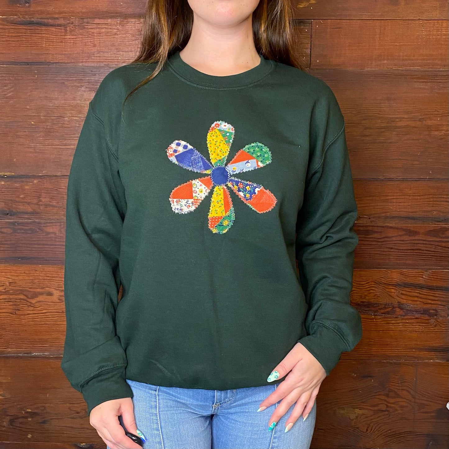 Graciegrl patchwork flower sweater