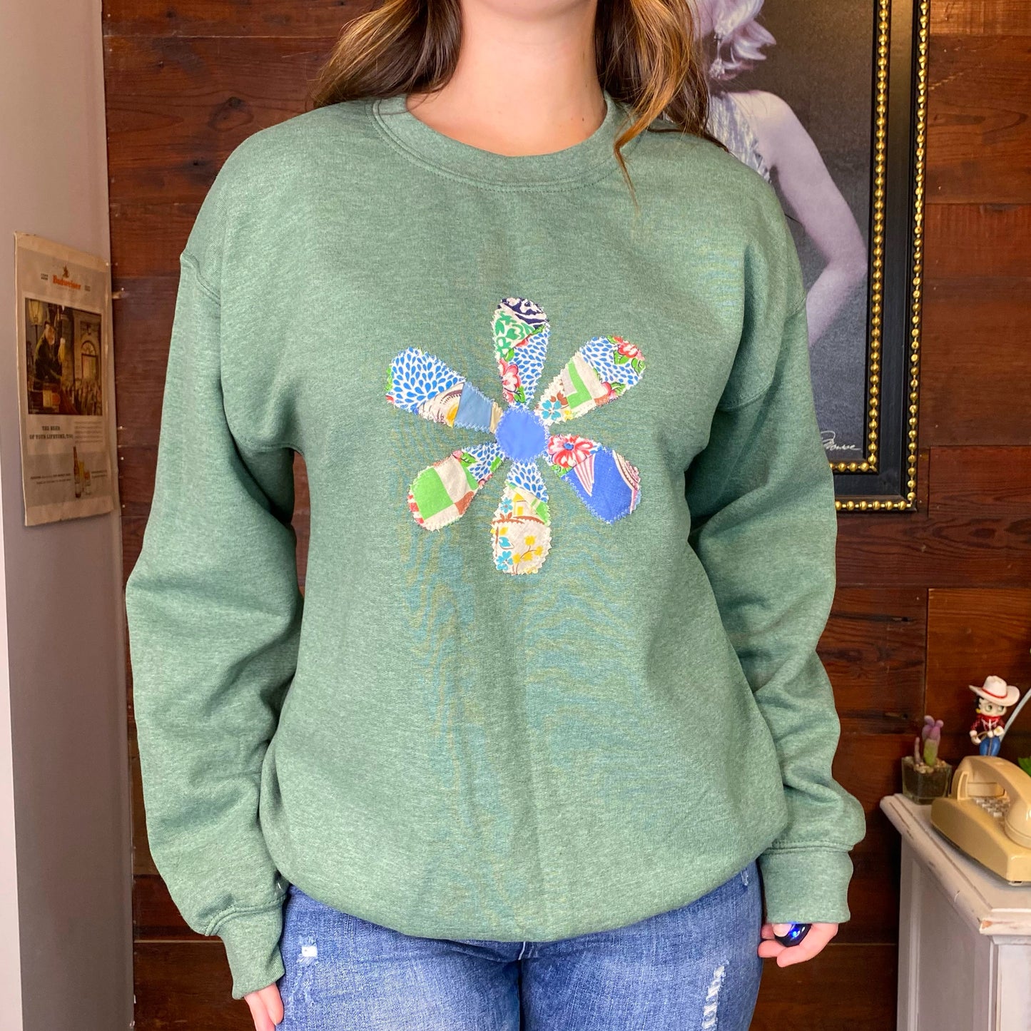 Graciegrl patchwork flower sweater