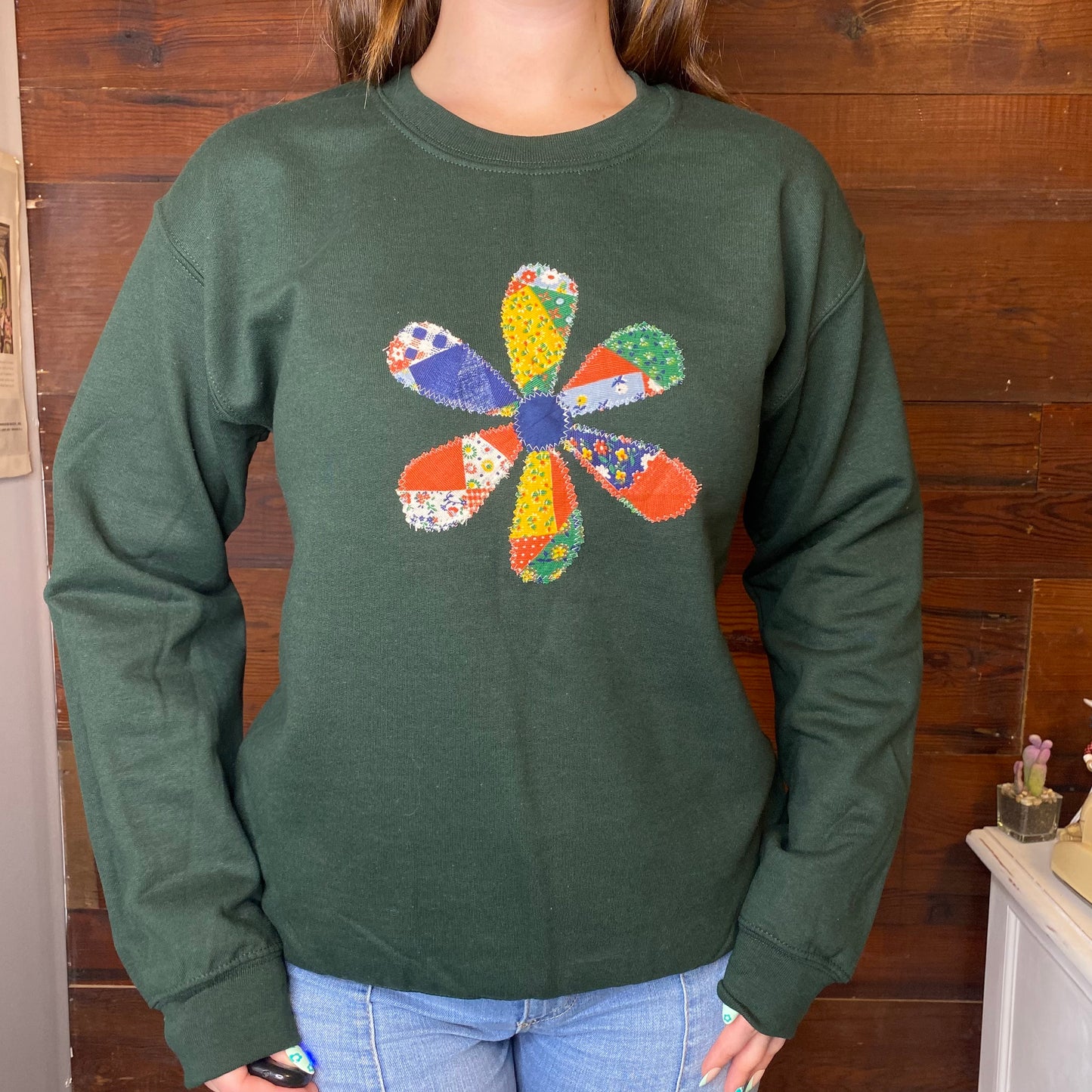 Graciegrl patchwork flower sweater